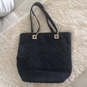 Gucci GG black canvas tote